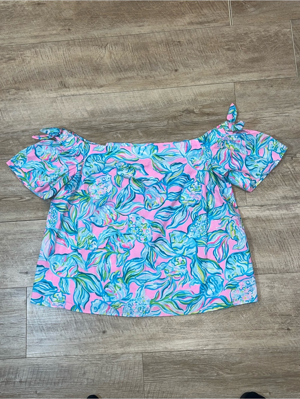 Lilly Pulitzer Women’s Tamara Off Shoulder Top Off The Scales Print Size Large - Picture 5 of 10
